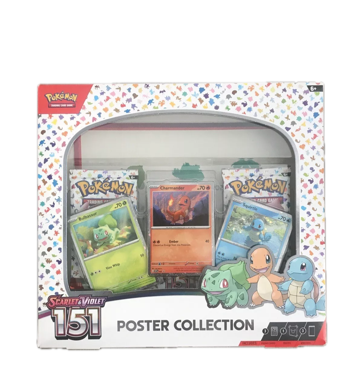 Pokemon Trading Card Games Scarlet & Violet 3.5 151 Poster Collection Box - 3 Pokemon TCG: Scarlet & Violet—151 booster packs