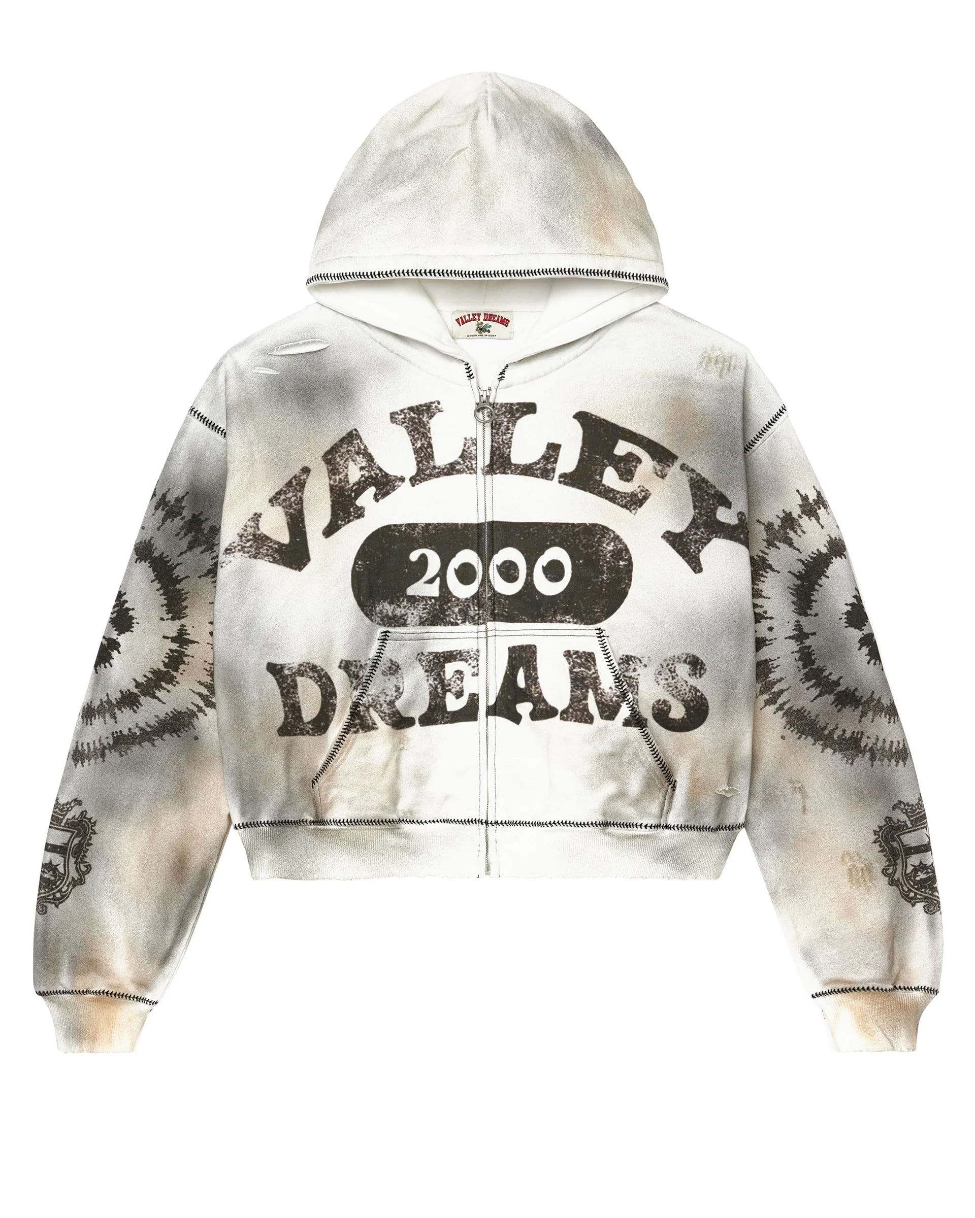 Vale Forever ‘2000 Spiral’ Zip Up Hoodie Ash LARGE